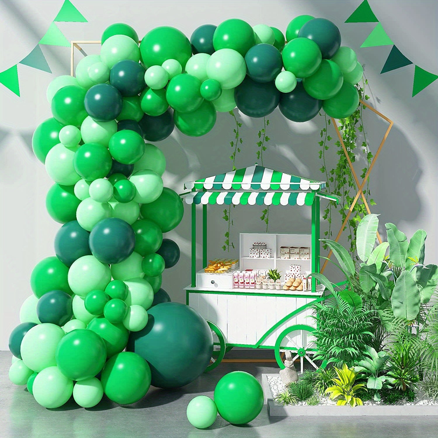 92pcs Dark Green Balloons for Jungle Safari Theme Party