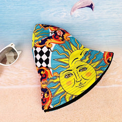 Unisex Sunshade Bucket Hat Sun Sea Pattern Outdoor Vacation Travel