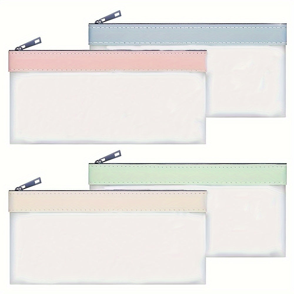Money Bags With Zipper Cash Envelopes 18.49 X 9.98 Cm Clear Bank Deposit Bags