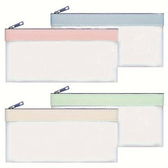 Money Bags With Zipper Cash Envelopes 18.49 X 9.98 Cm Clear Bank Deposit Bags