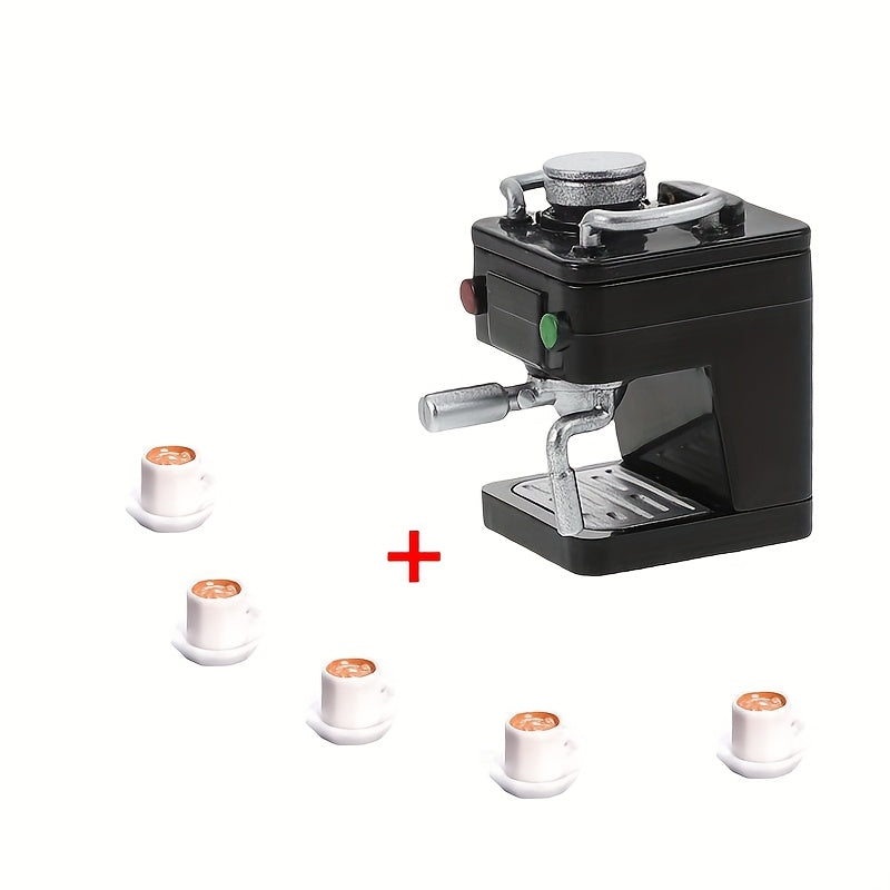 Dollhouse Coffee Machine with Coffee Cup Set - Kitchen Toy Set C