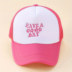 Trucker Hat Embroidery Mesh Baseball Cap Unisex Block Dad Hat