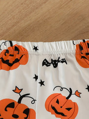 Baby Boy Pumpkin Print Halloween 2pcs Set