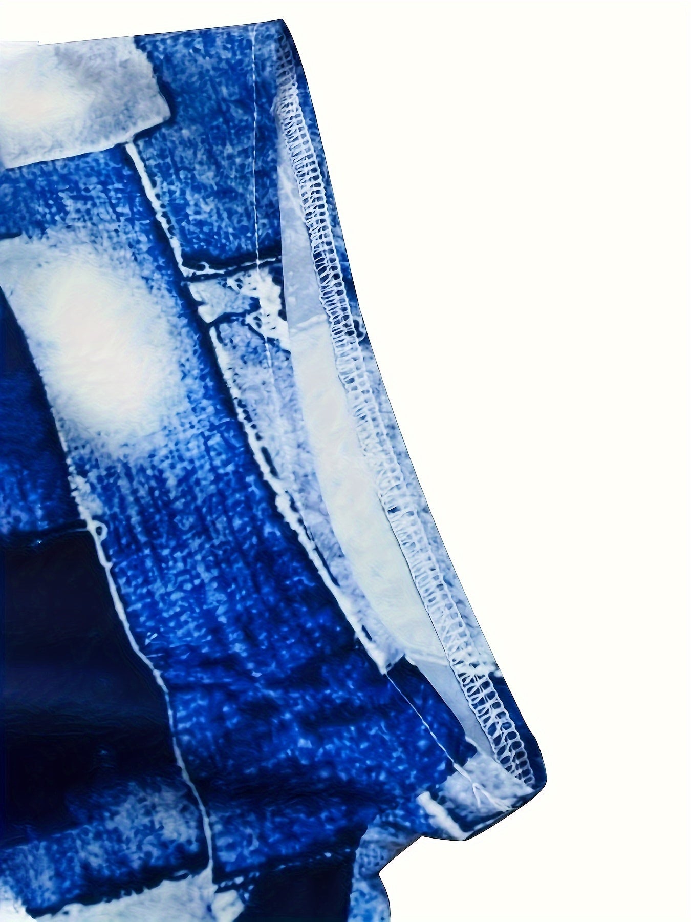 Denim Print Short Sleeve Surplice Neck Romper