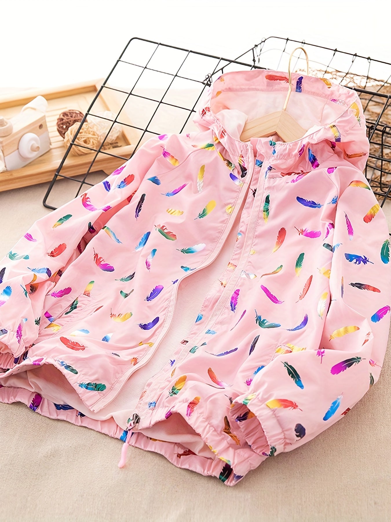Kid Girls Casual Sports Windbreaker Waterproof Hooded Jacket Top