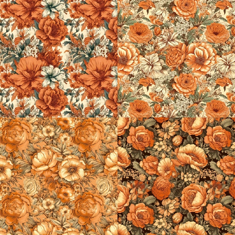 24 Sheets Flower Theme DIY Gift Wrapping Paper Greeting Cards