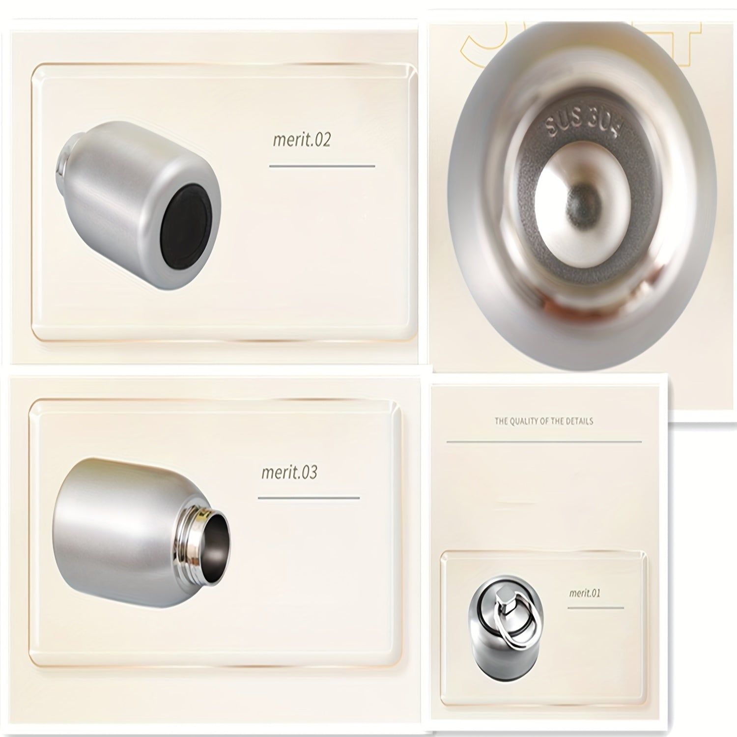 300ml Stainless Steel Vacuum Cup with Carrying Ring