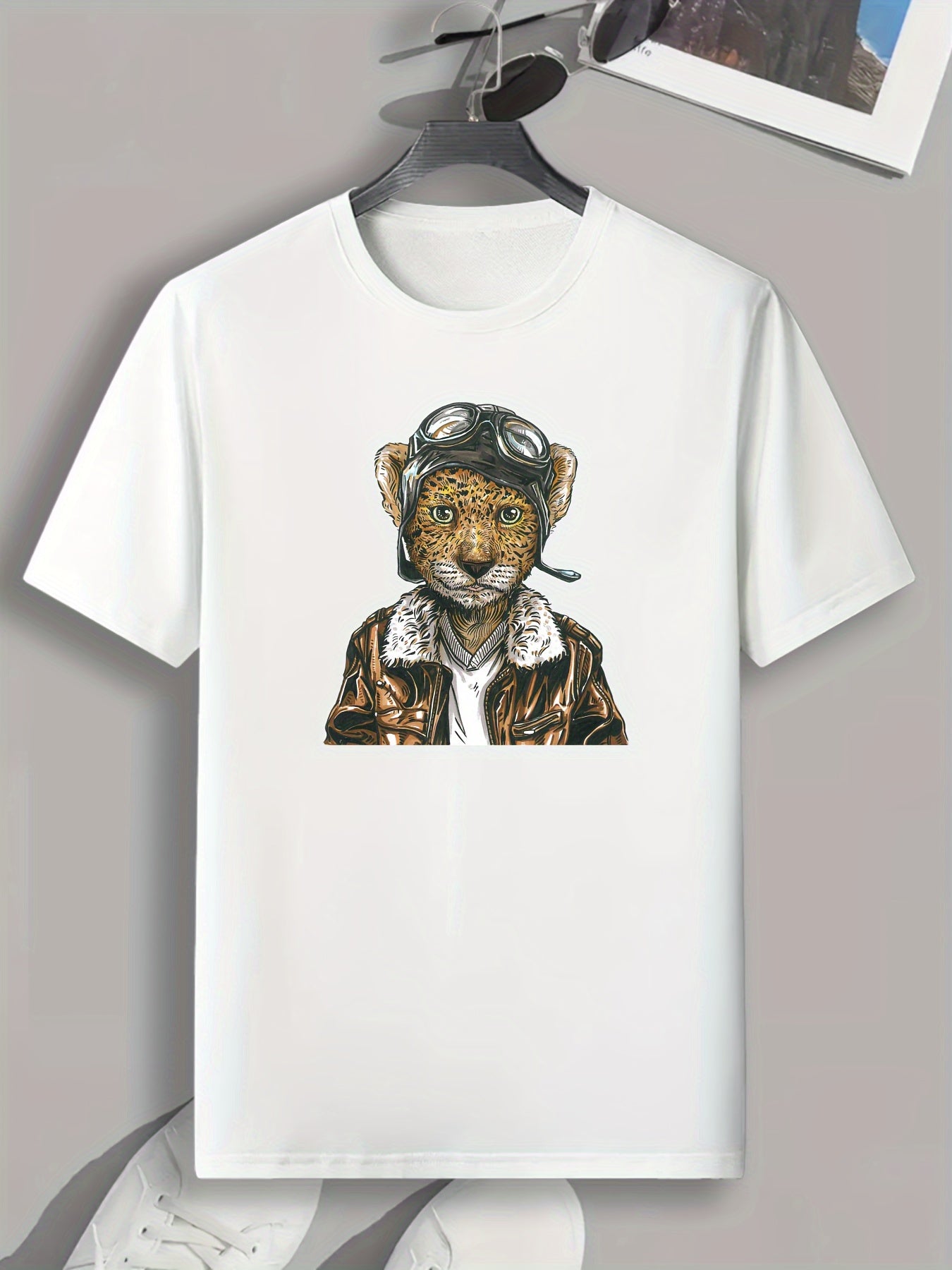 Leopard Print Men's Graphic T shirt Casual Comfy Tees For Summer
