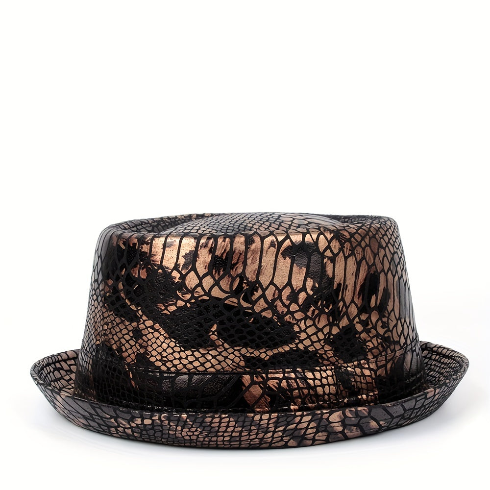 Men's Flat Leather Top Hat Street Hat