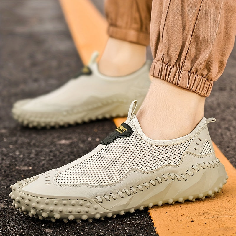 Men's Breathable Mesh Slip On Loafer Shoes Lightweight Anti skid Walking Shoes
