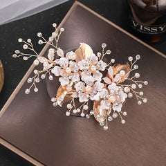 Rhinestone Bridal Hair Clip Wedding Hair Pin Golden