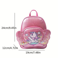 Love Heart Unicorn Backpack For Kids Sequin Kindergarten School Bag
