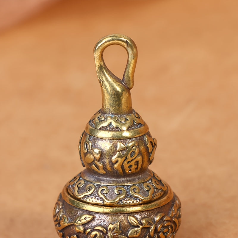 Gourd Shaped Keychain Keyring Chinese Copper Pendant