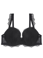 Floral Lace Scalloped Trim Molded Cup High Stretch Bralette