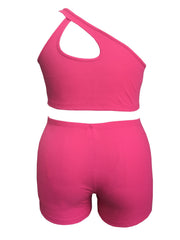 Ribbed Cut Out Sports Outfit Set