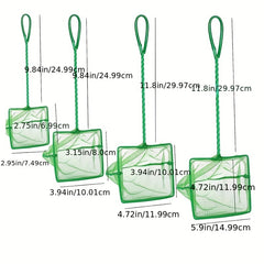 Set of 4 Small Mesh Fish Nets 3 4 5 6 with Plastic Handle