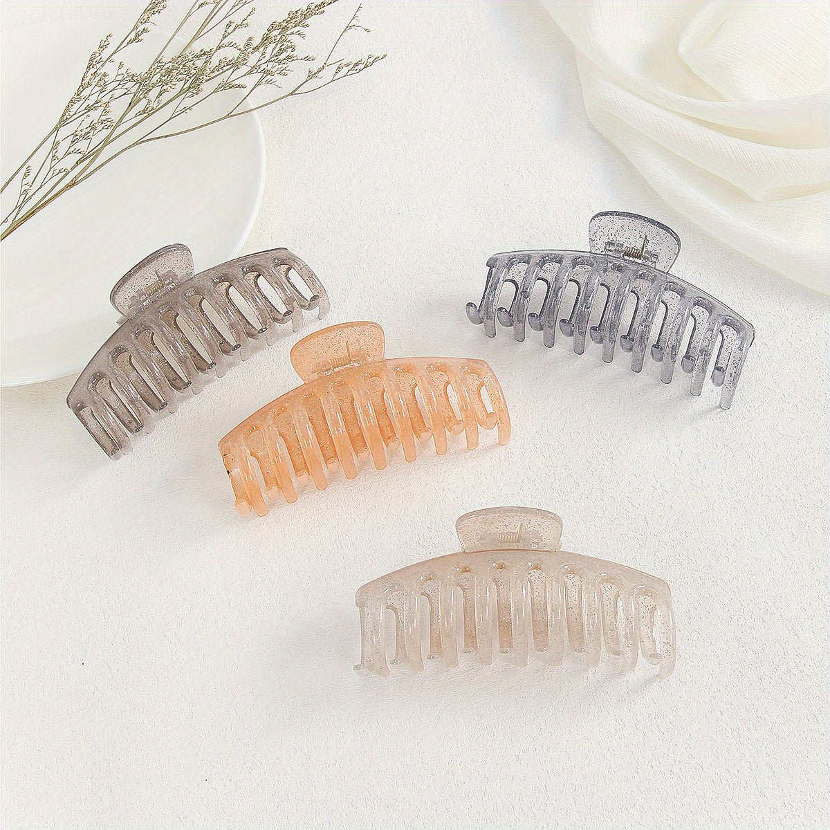 Glitter Hair Claw Clip Style Hair Claw Nonslip Ponytail Holder
