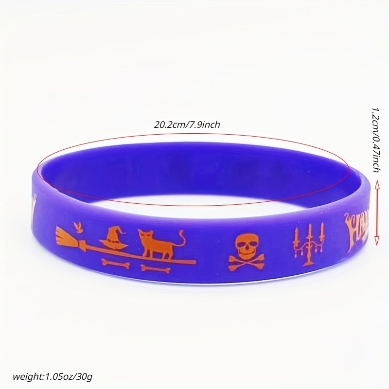 Halloween Ghost Skull Pumpkin Pattern Silicone Bracelet Rubber Wristband