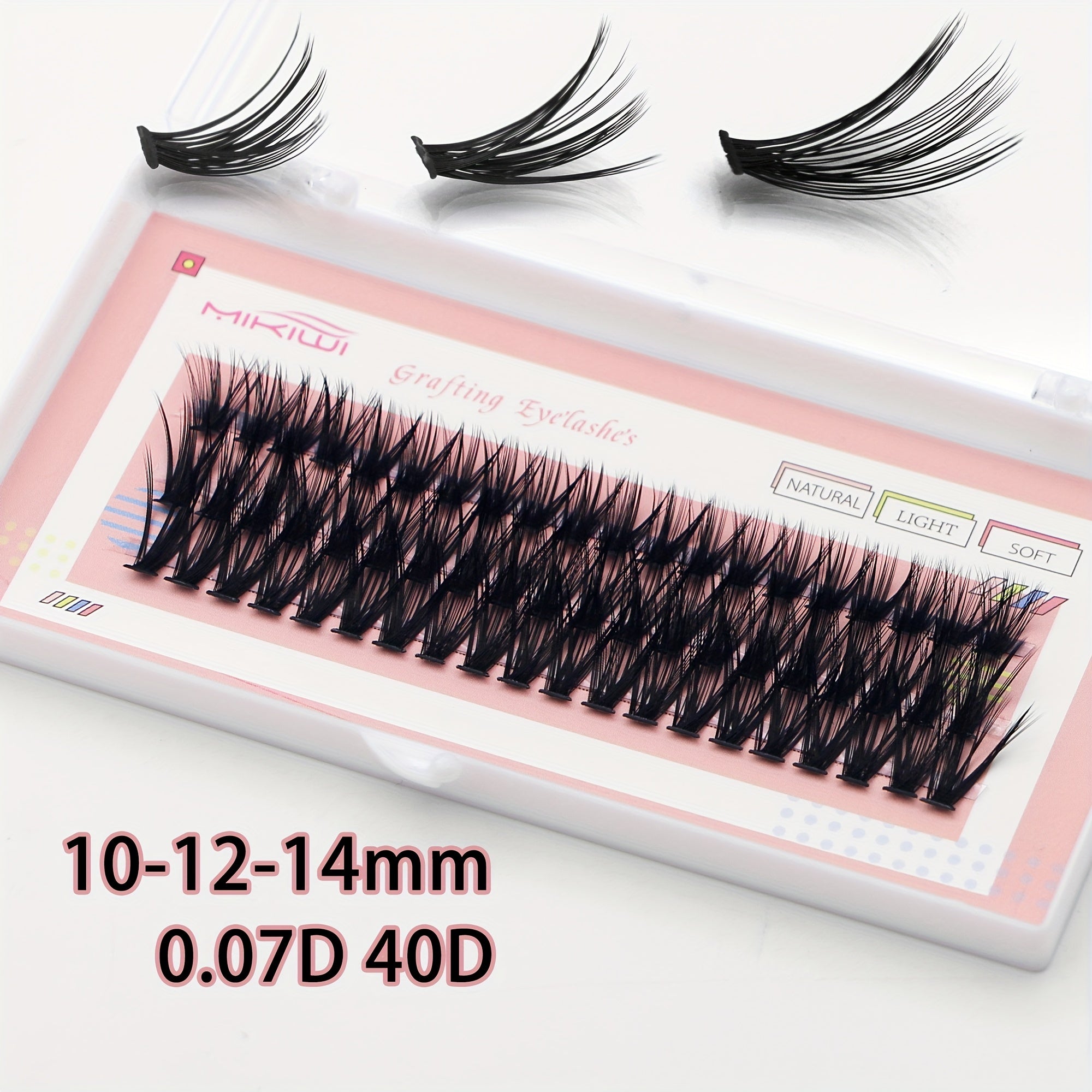 60Pcs Cluster Lashes 0.07D Curl 9-16mm Mix DIY Eyelash Extension Volume Natural