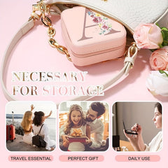 Personalized Travel Jewelry Case for Women - Initial Jewelry Box