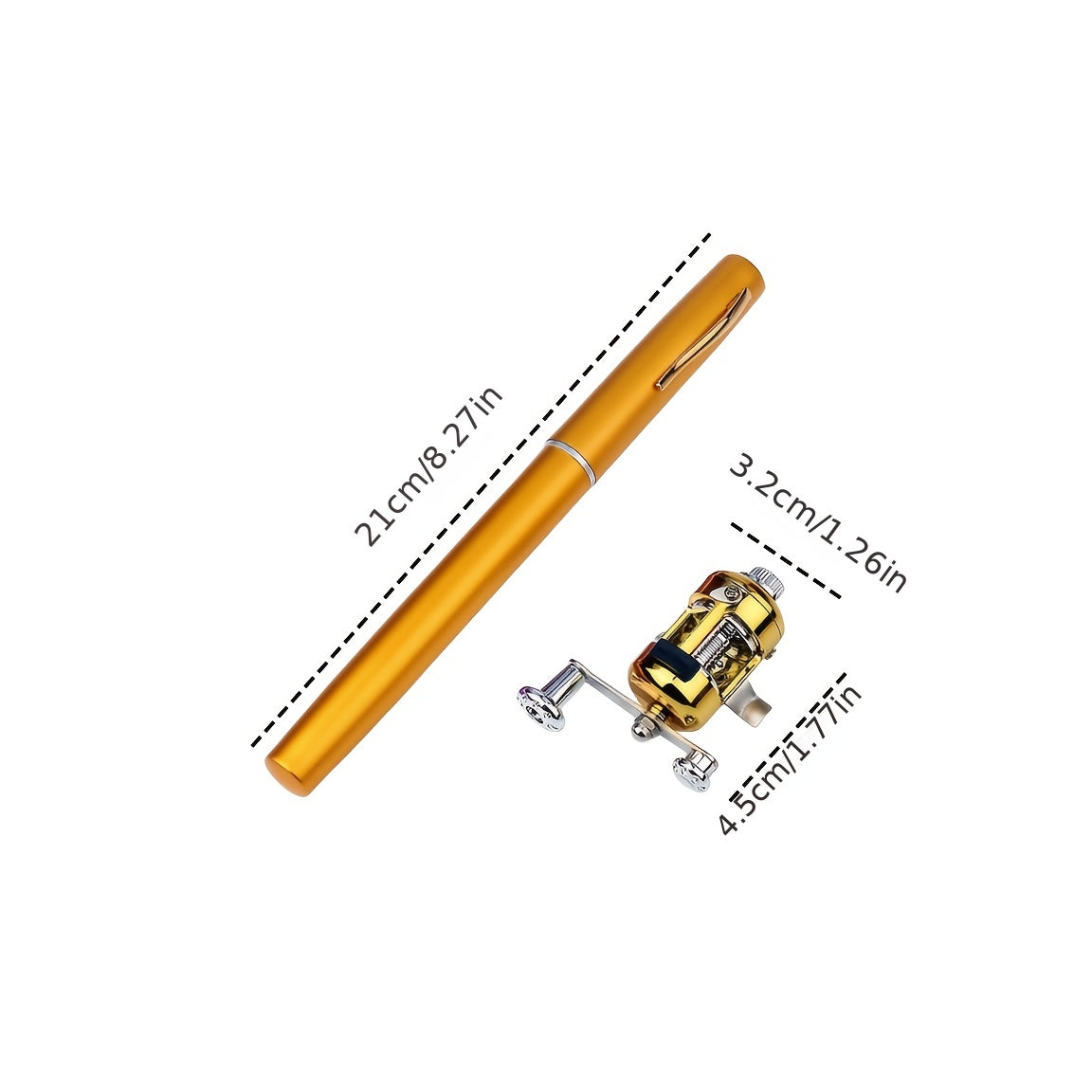 Retractable Fishing Pole & Reel Combo Mini Pocket Pen Rod Tackle
