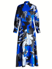 Floral Print Button Up Maxi Dress