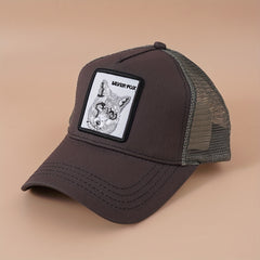 Animal Embroidery Patch Baseball Cap Mesh Trucker Hat