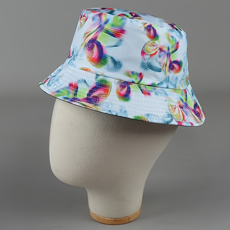 Cyberpunk Triangle Reversible Bucket Hat Abstract Ball Print