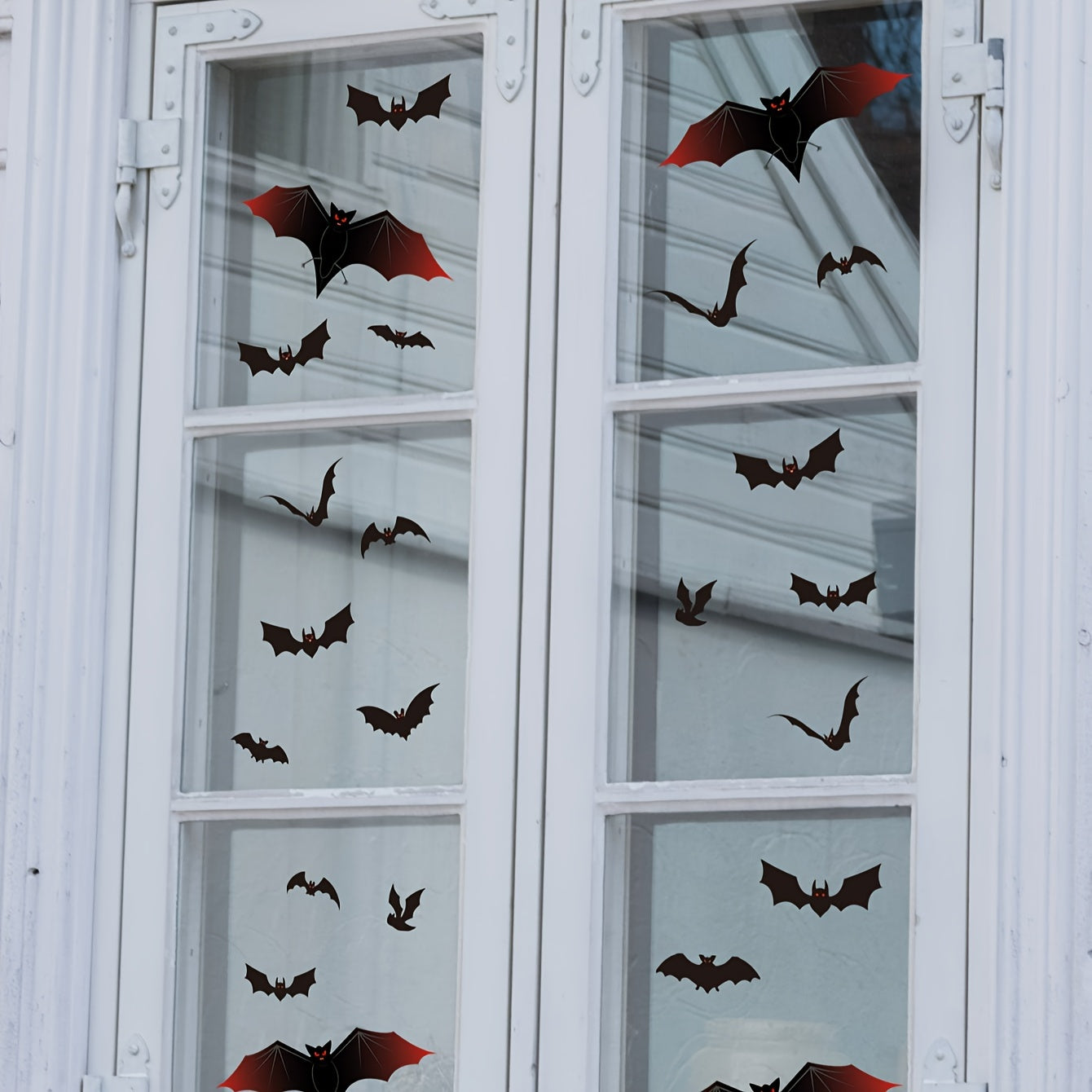 Halloween Bat Stickers Red Winged Vinyl Waterproof Window Sticker