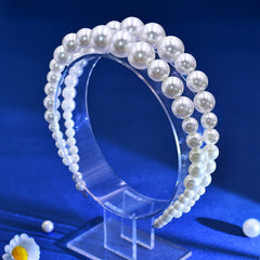Vintage Pearl Bridal Headband Handcrafted Wedding Hair Accessory