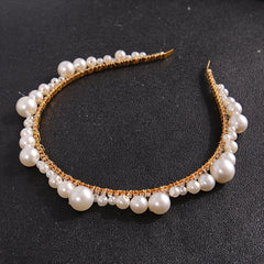 Faux Pearl Rhinestone Bridal Tiara Headband Wedding Hair Accessories
