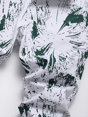 Printed Men's Jeans & Green Slim Fit Denim