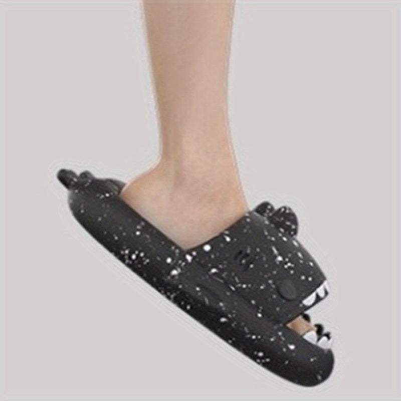 Men's Dots Slip On Shark Slides Casual Funny Slippers