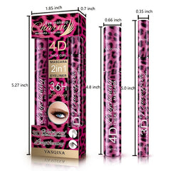 Waterproof Mascara Set for Thicker Lashes, Curling Hold, Leopard Print