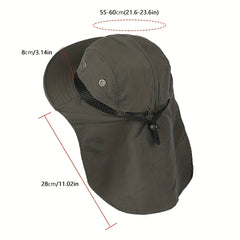 Outdoor Sun Hat with Neck Flap Wide Brim UPF 50