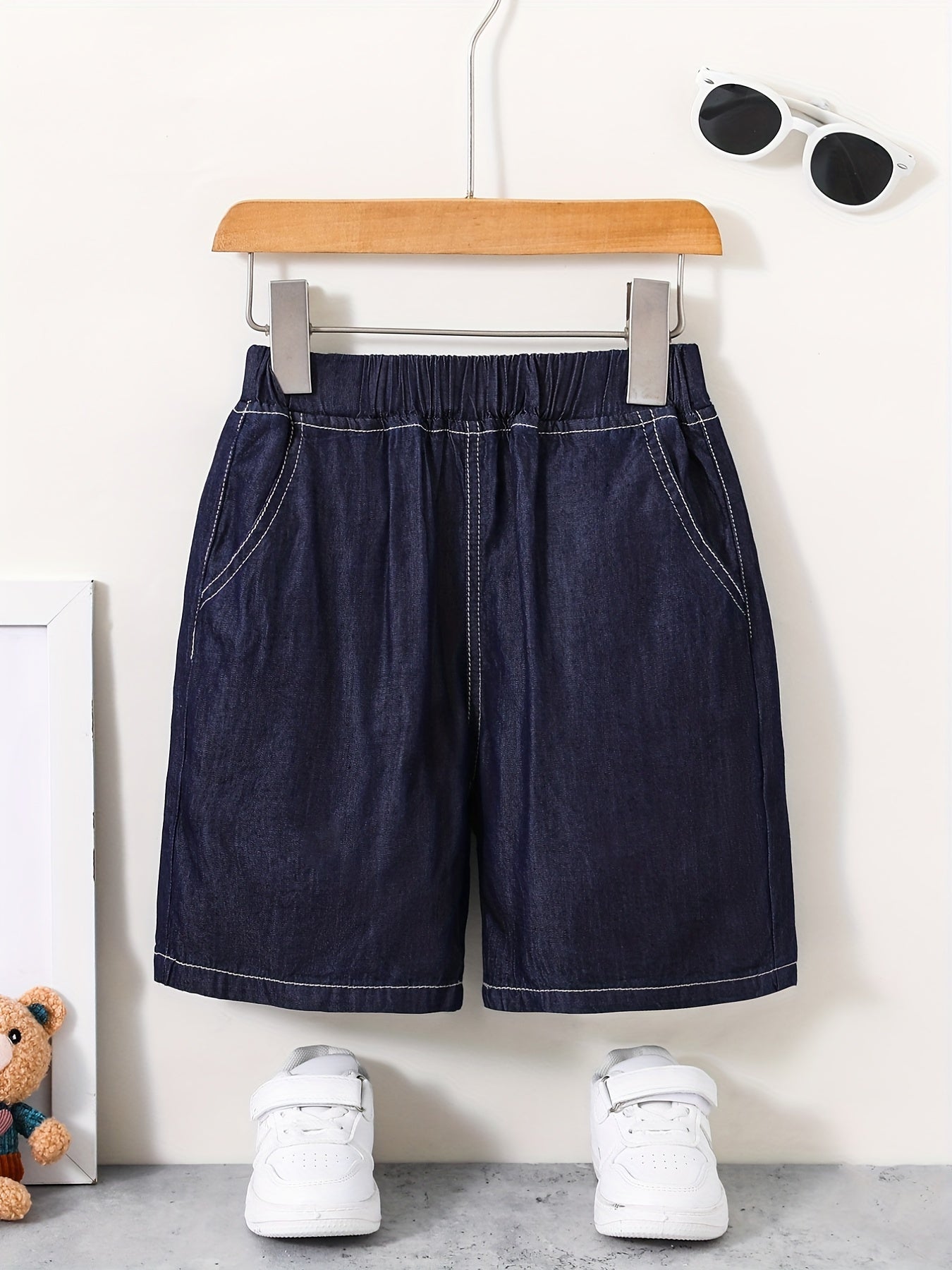Girls Soft & Thin Denim Shorts Elastic High Waist Summer Style