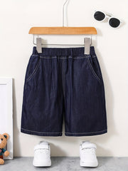 Girls Soft & Thin Denim Shorts Elastic High Waist Summer Style