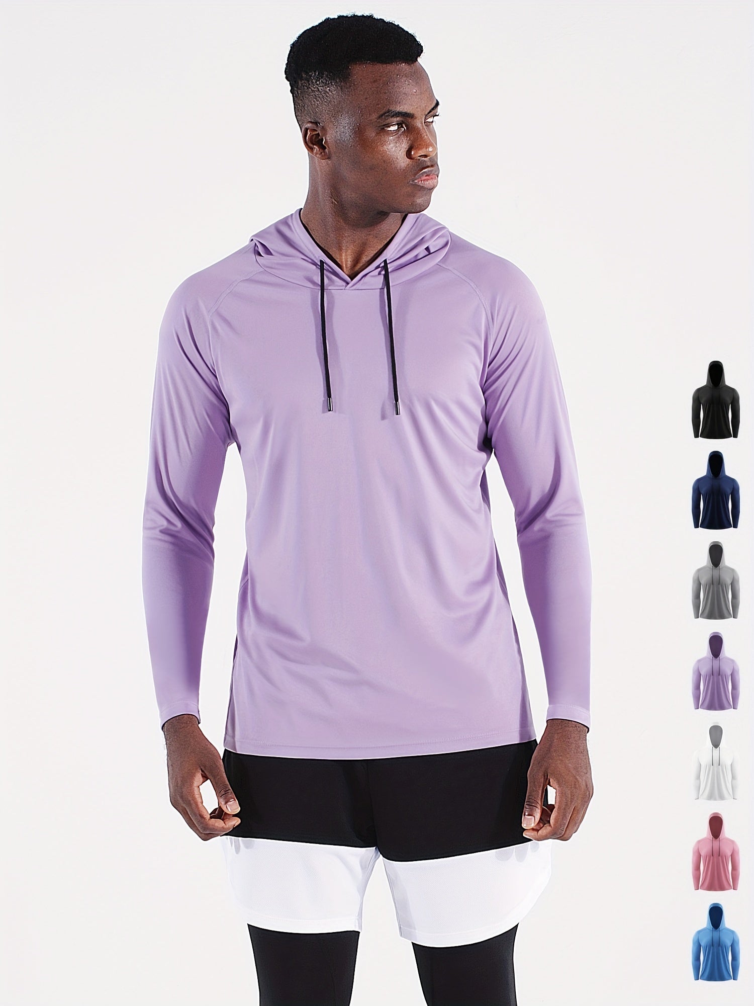 Men's UPF 50 Hooded Athletic Shirt for Sun Protection