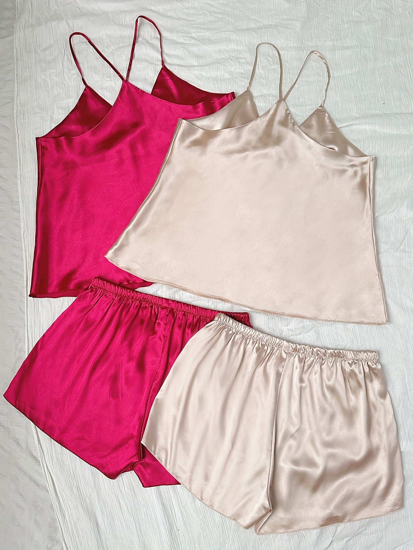 Women's Plus Satin V Neck Pajama Set