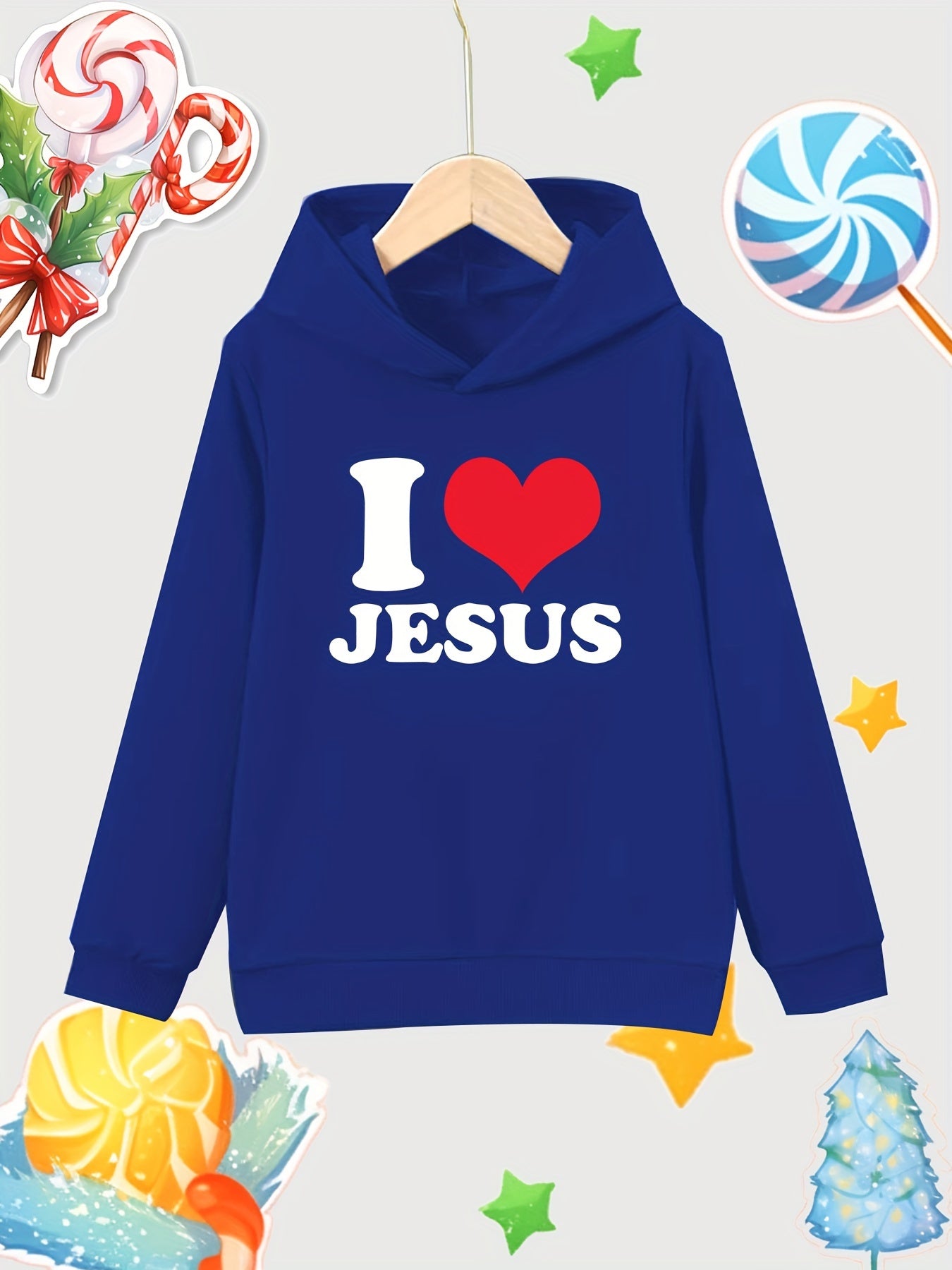 God Print Girls Cotton Hoodie for Autumn Winter