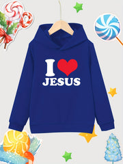 God Print Girls Cotton Hoodie for Autumn Winter