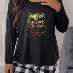Ombre Letter Graphic Print Long Sleeve Tee