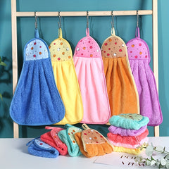 Fruit Pattern Hanging Towel Soft & Absorbent for Bathroom & Kitchen