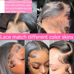 Straight Bob 13x4 Lace Front Human Hair Wig Brazilian Glueless Natrual 25cm