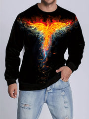 Retro Sailing Print Sweatshirt Men's Casual Graphic Pullover Sweatshirt