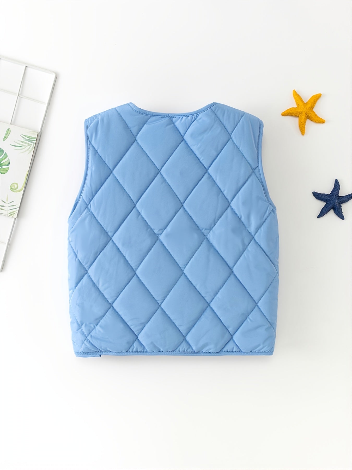 Kids Solid Alphabet Warm Vest Autumn And Winter