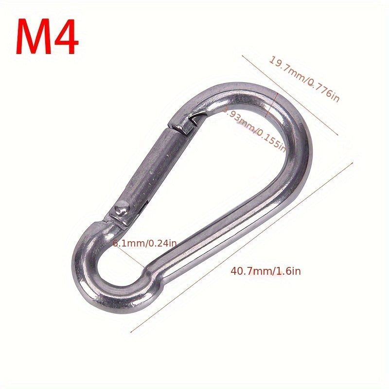 304 Stainless Steel Spring Carabiner Snap Hook Keychain Quick Link Lock Buckle