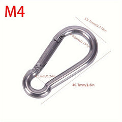 304 Stainless Steel Spring Carabiner Snap Hook Keychain Quick Link Lock Buckle
