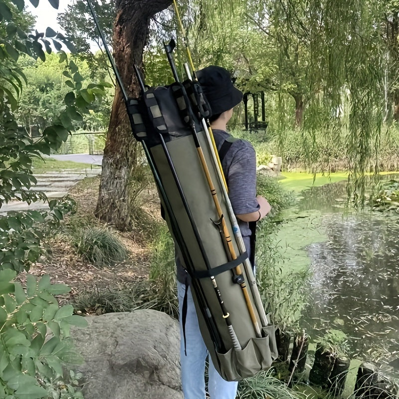 Waterproof Fishing Pole Bag with Rod Holder Organizer