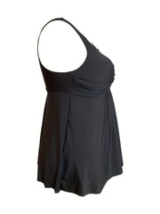 Women's Plus Size V Neck Tankini Set